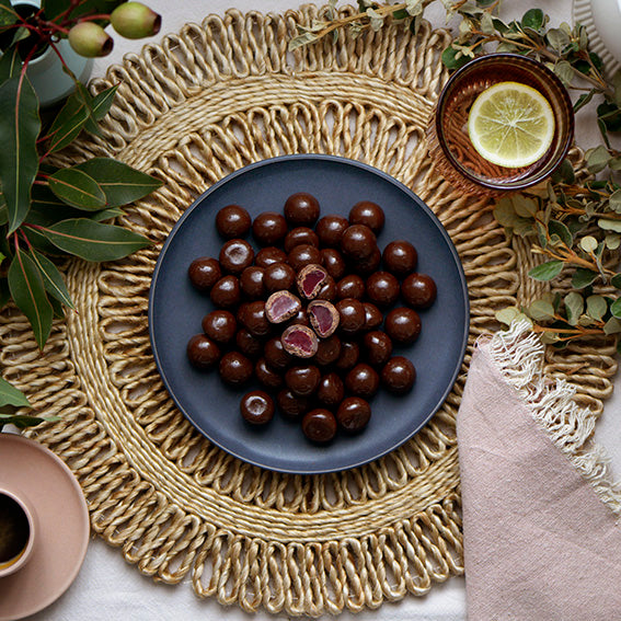 Dark Chocolate Raspberries, made in Melbourne, Australia