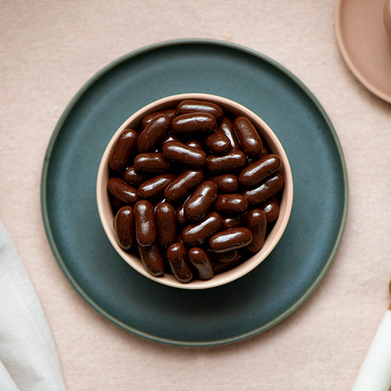 150g Dark Chocolate Licorice Bullets