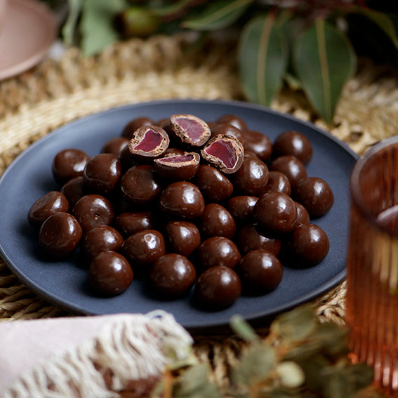 150g Dark Chocolate Raspberries