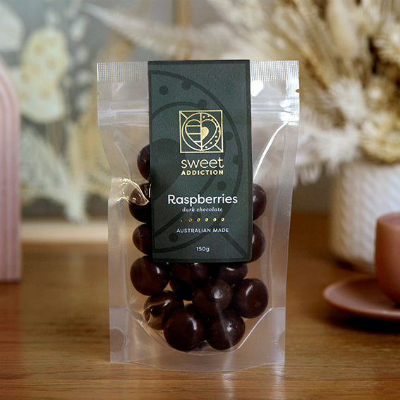 150g Dark Chocolate Raspberries