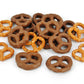 80g bag of milk chocolate covered pretzels, made in Melbourne, Australia