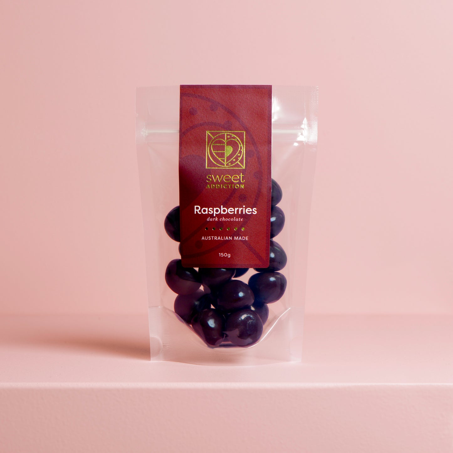 Red Label - 150g Dark Chocolate Raspberries