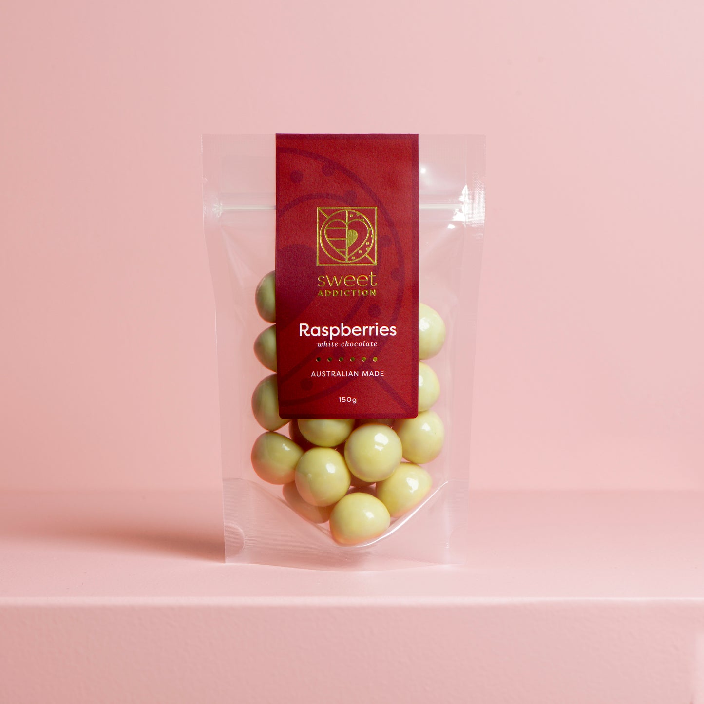 Red Label - 150g White Chocolate Raspberries