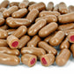150g bag of milk chocolate coated raspberry bullets, made in Melbourne, Australia
