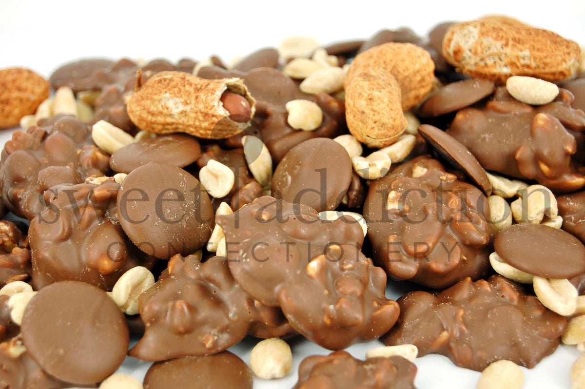 120g bag of milk chocolate covered peanut clusters, made in Melbourne, Australia