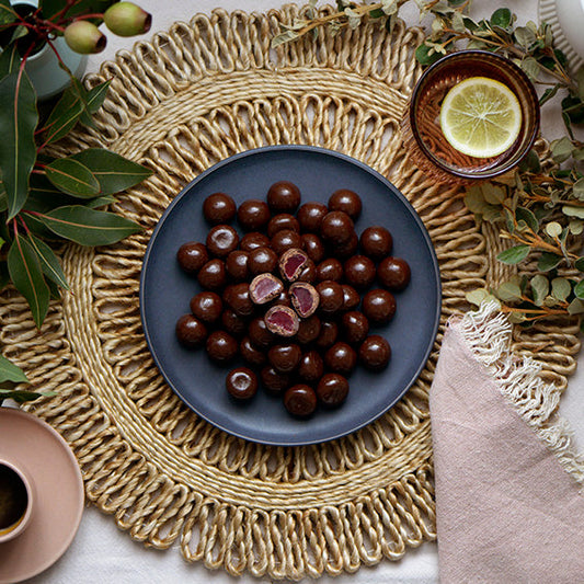 Dark Chocolate Raspberries, made in Melbourne, Australia