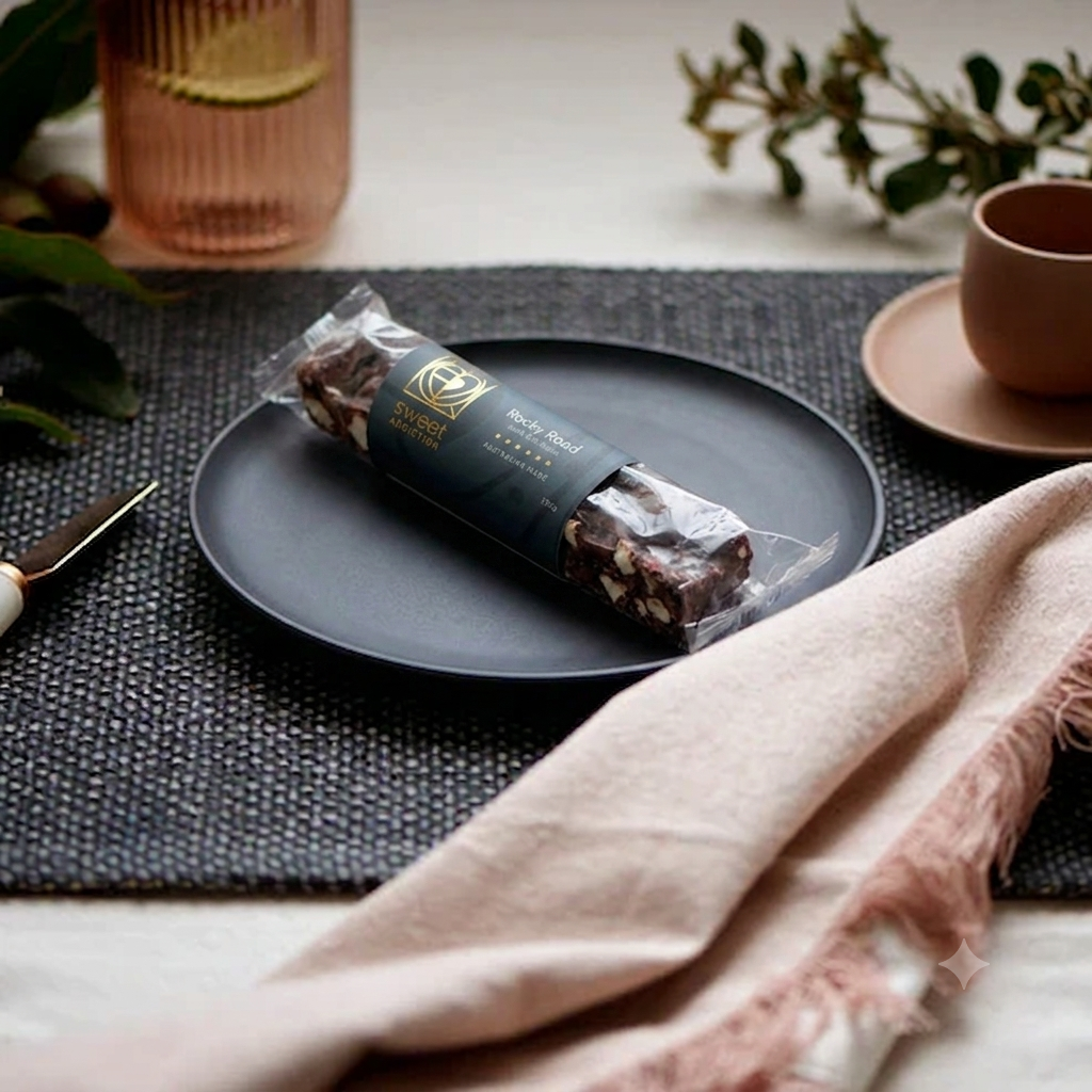 Dark Chocolate Rocky Road, made in Melbourne, Australia